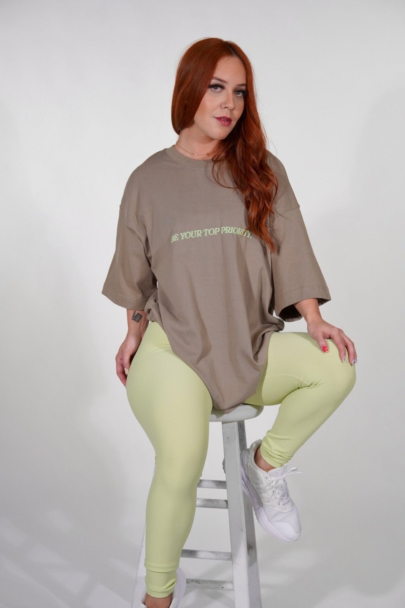 Working on Myself Olive Tee - TN Activewear